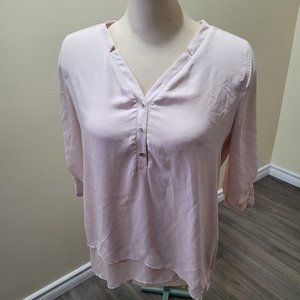 Cream sheer blouse 3/4 sleeves